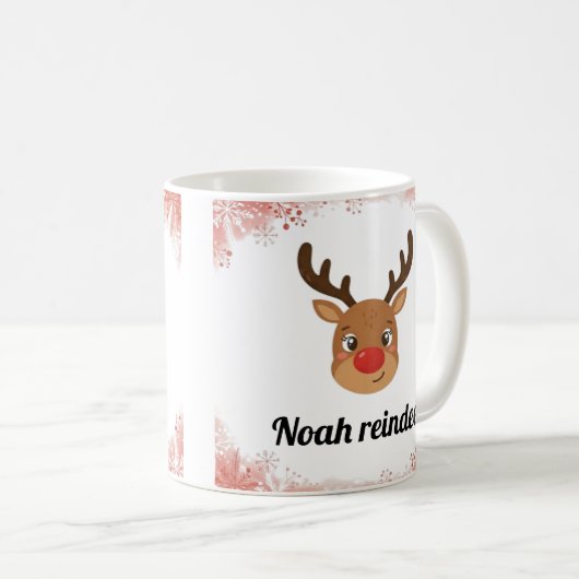 Family Reindeer Matching Mugs Kaffeetasse (VorderseiteRechts)