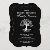 Family Reunion black and white Invitation Einladung (Vorne/Hinten)