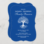 Family Reunion blue and white Invitation Einladung (Vorne/Hinten)