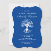 Family Reunion blue and white Invitation Einladung (Vorderseite)