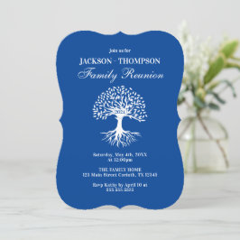 Family Reunion blue and white Invitation Einladung