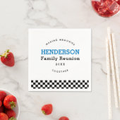 Family Reunion Checkered Black And White Retro Serviette (Beispiel)