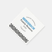 Family Reunion Checkered Black And White Retro Serviette (Ecke)