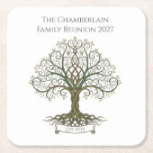 Family Reunion Coaster – Symbolic Family Tree Rechteckiger Pappuntersetzer (Vorderseite)