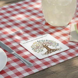 Family Reunion Coaster – Symbolic Family Tree Rechteckiger Pappuntersetzer