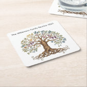 Family Reunion Coaster – Symbolic Family Tree Rechteckiger Pappuntersetzer (angewinkelt)