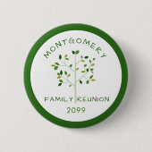 Family Reunion Family Tree Green Personalized Button (Vorderseite)