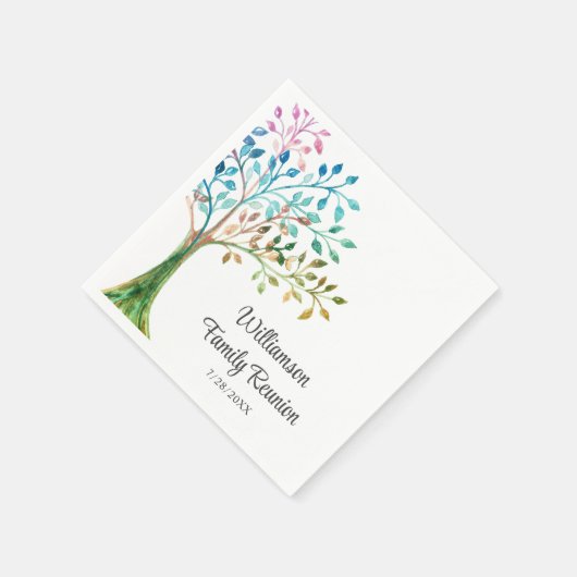 Family Reunion Family Tree Personalized Serviette (Ecke)