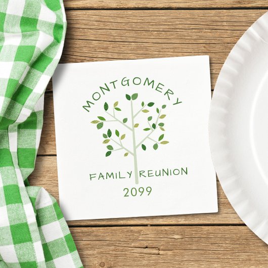 Family Reunion Family Tree Personalized Serviette