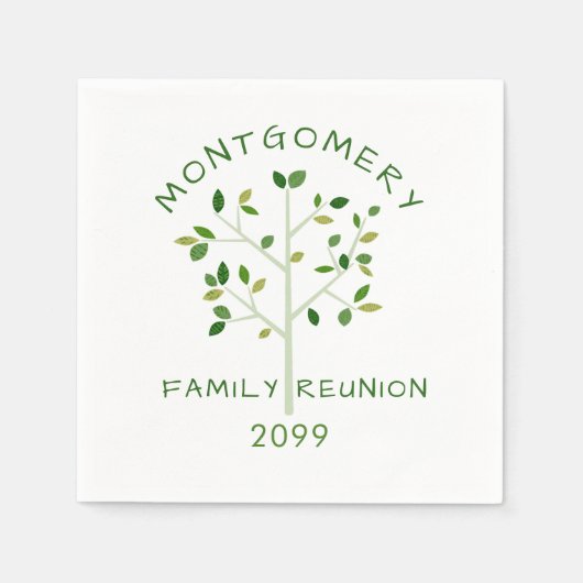 Family Reunion Family Tree Personalized Serviette (Vorderseite)