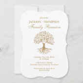Family Reunion gold and white Invitation Einladung (Vorderseite)
