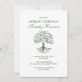Family Reunion Green and white Invitation Einladung (Vorderseite)