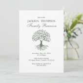 Family Reunion Green and white Invitation Einladung (Stehend Vorderseite)