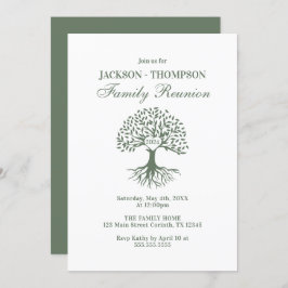 Family Reunion Green and white Invitation Einladung