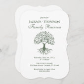 Family Reunion Green and white Invitation Einladung (Vorne/Hinten)