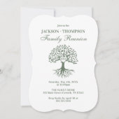 Family Reunion Green and white Invitation Einladung (Vorderseite)