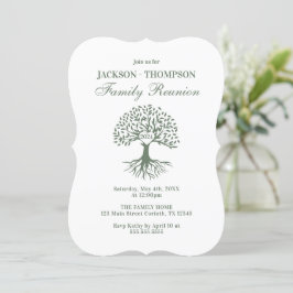 Family Reunion Green and white Invitation Einladung
