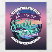 Family Reunion Mountain Lake Landscape Dk ID1126 Weinetikett (Einzelnes Label)