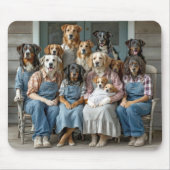 Family Reunion of Dogs On Farmhouse Porch Mousepad (Vorne)