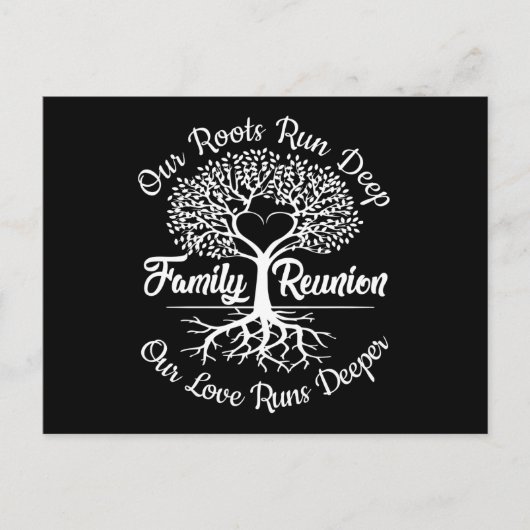 Family Reunion Our Roots Run Deep Tree Postkarte (Vorderseite)