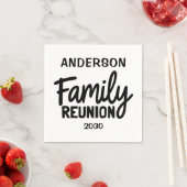 Family Reunion Playful Script Custom Date Name Serviette (Beispiel)