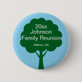 Family Reunion Souvenir with Name, Tree & Year Button (Vorderseite)