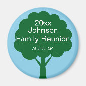 Family Reunion Souvenir with Name, Tree & Year Magnet (Vorne)