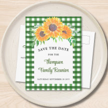Family Reunion Sunflower Save The Date 