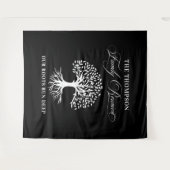 Family reunion tree backdrop banner black wandteppich (Vorderseite (Horizontal))