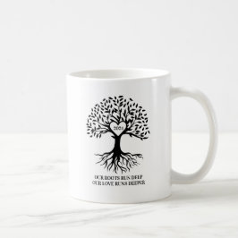 Family reunion tree black and white mug kaffeetasse