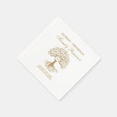 Family reunion tree Napkins gold Serviette (Ecke)