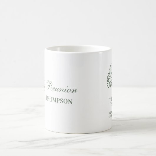 Family reunion tree white and green mug kaffeetasse (Mittel)
