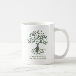 Family reunion tree white and green mug kaffeetasse