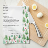 Family Rezept Heirloom Text Weihnachten Geschirrtuch (Viertel Falte)