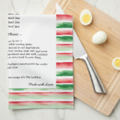 Family Rezept Heirloom Text Weihnachten Wasserfarb Geschirrtuch (Viertel Falte)