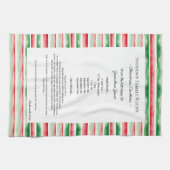 Family Rezept Heirloom Text Weihnachten Wasserfarb Geschirrtuch (Horizontal)