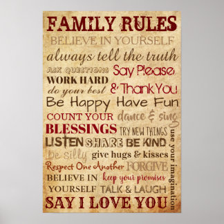 Family Rules Poster