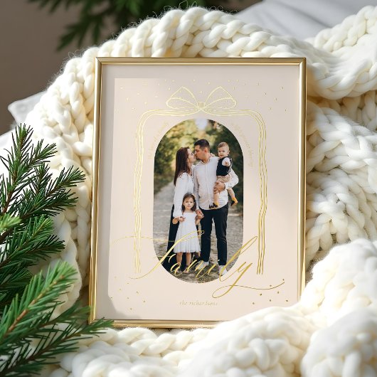 Family Script Classy Chic Weihnachts-Bow-Foto Foliendrucke