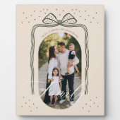 Family Script Classy Chic Weihnachts-Bow-Foto Fotoplatte (Vorderseite)