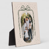 Family Script Classy Chic Weihnachts-Bow-Foto Fotoplatte (Seite)