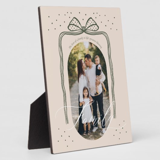 Family Script Classy Chic Weihnachts-Bow-Foto Fotoplatte (Seite)