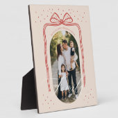 Family Script Classy Chic Weihnachts-Bow-Foto Fotoplatte (Seite)