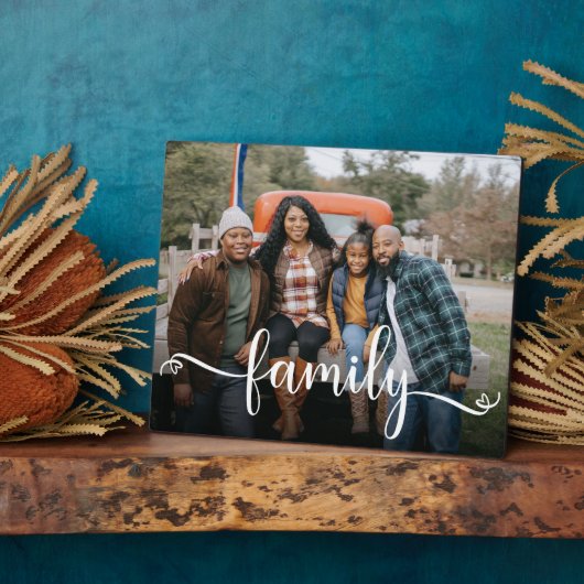 Family Script Custom Foto Plaque Fotoplatte (Seite)