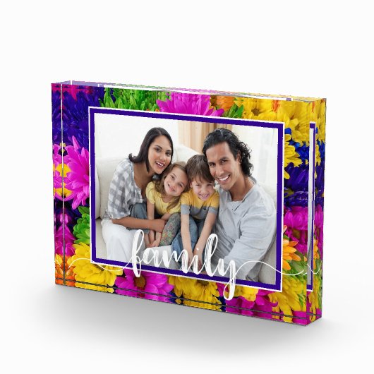 FAMILY Script Farbige Blume Fotoblock (Rechts)