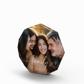 Family Script Heart Octagon Photo Block (Rechts)