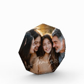 Family Script Heart Octagon Photo Block (Links)