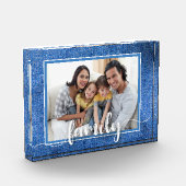 FAMILY Script Overlay Denim Fotoblock (Links)