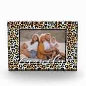 FAMILY Script Overlay Leopard Tiermuster Fotoblock (Vorderseite)