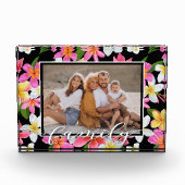FAMILY Script Overlay Tropical Floral Fotoblock (Vorderseite)
