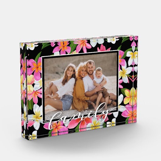 FAMILY Script Overlay Tropical Floral Fotoblock (Links)